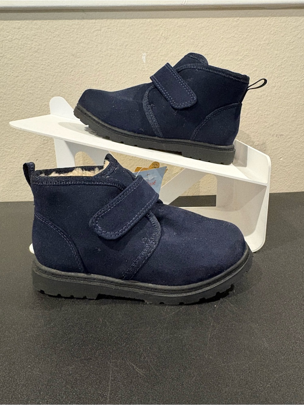Cat & Jack Boys Magnus Sherpa Lined Ankle Bootie Navy Blue Several Toddler Sizes